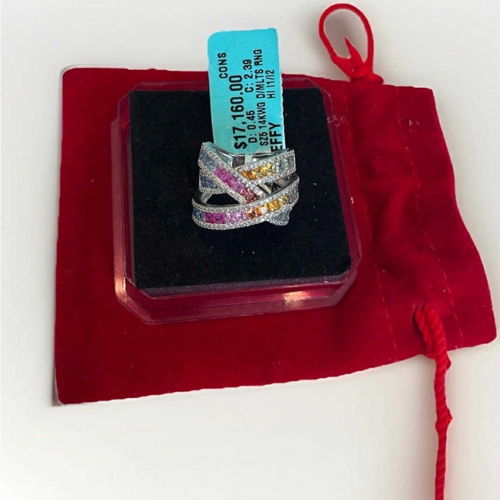 Effy Silver and Pink Ring Elegant Jewelry